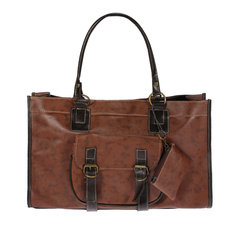 Fashion PU Leather Brown Handbag
